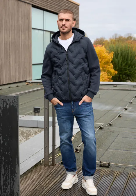 Steppjacke mit Sweat-Ärmeln nightshade blue