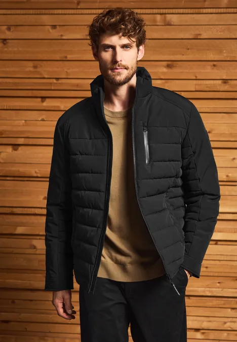 Steppjacke mit Stehkragen brilliant black