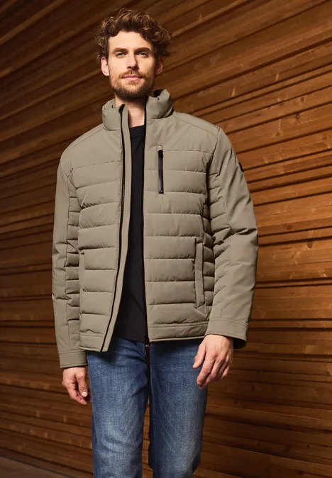 Steppjacke mit Stehkragen warm rock brown