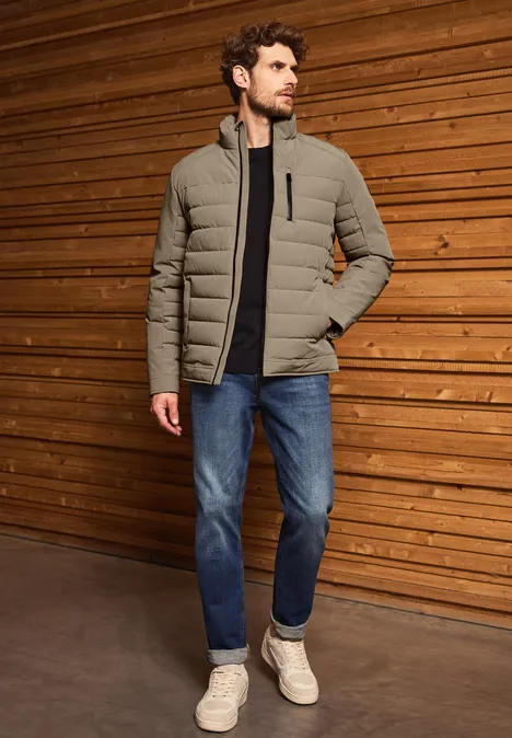 Steppjacke mit Stehkragen warm rock brown