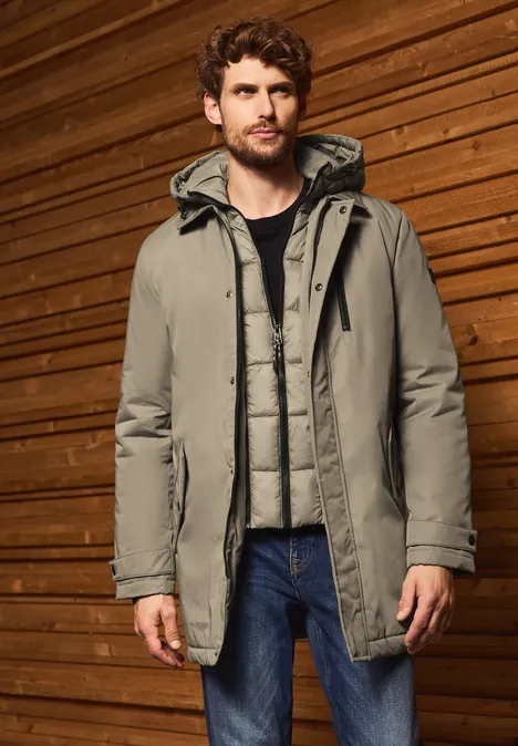 Jacke mit gefüttertem Inlay warm rock brown
