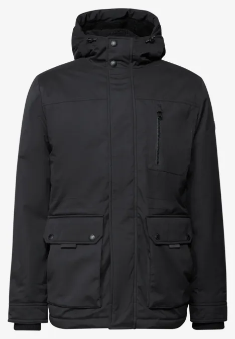 Gefütterte Kapuzenjacke brilliant black