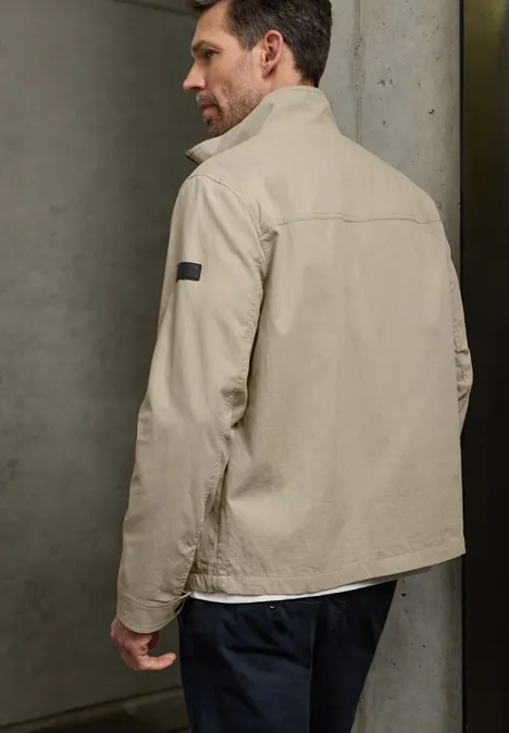 Jas met gewassen look sandy beige