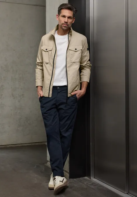 Jas met gewassen look sandy beige