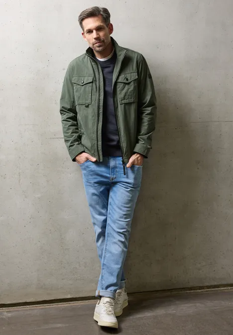 Jas met gewassen look safari green