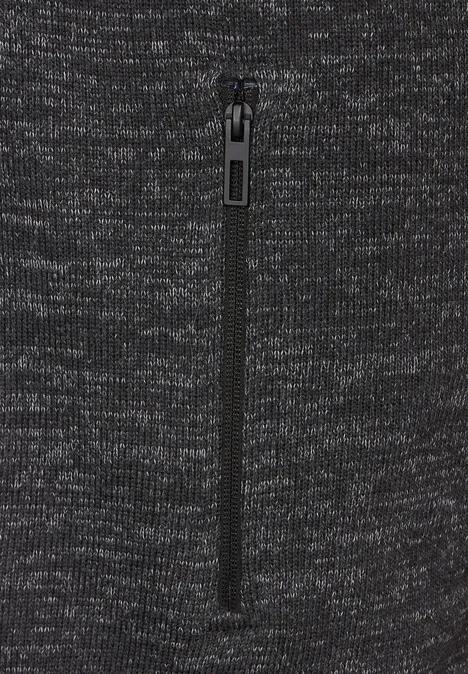 Hoodie-jack met fleece anthra grey melange