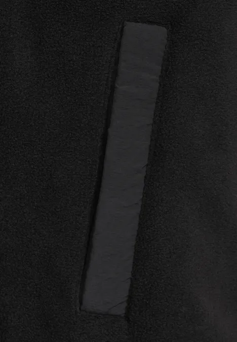 Fleecejas van materiaalmix Black