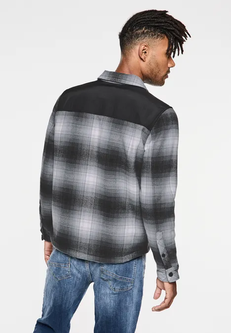 Ruiten overshirt met teddybont Black