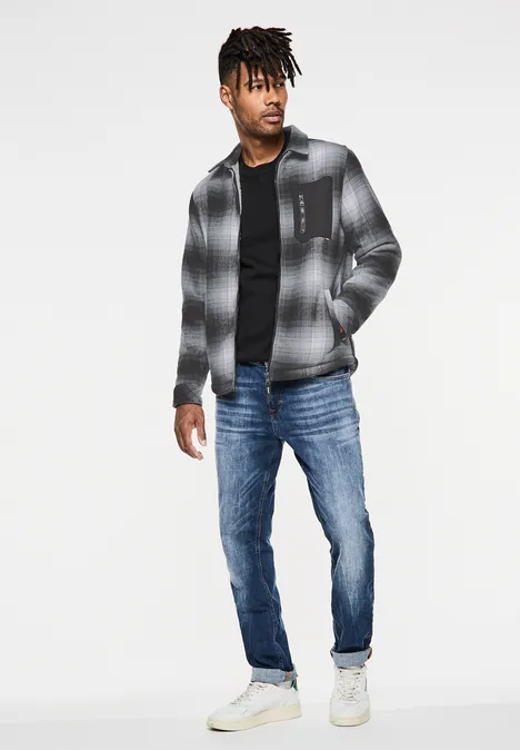 Ruiten overshirt met teddybont Black