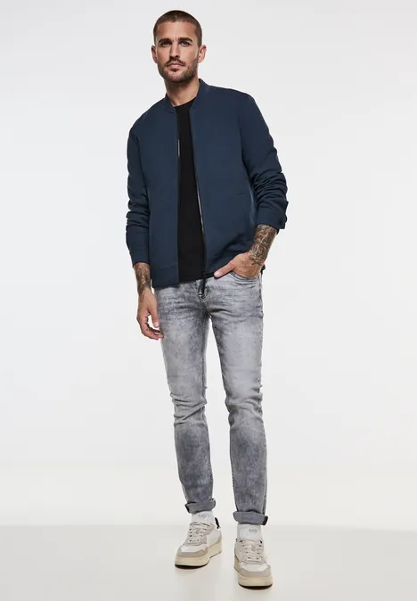 Blouson in piqué-kwaliteit dark dust blue