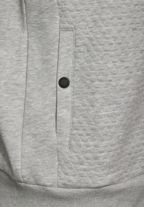 Sweatjack met materiaalmix warm grey melange