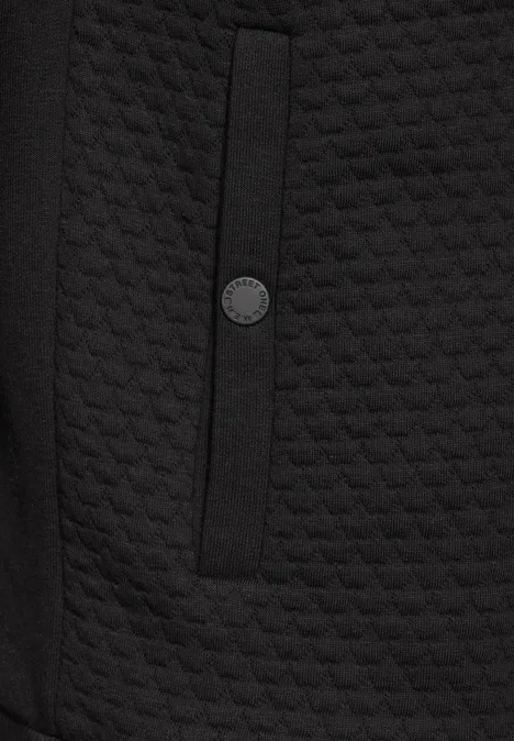 Sweatjack met materiaalmix Black