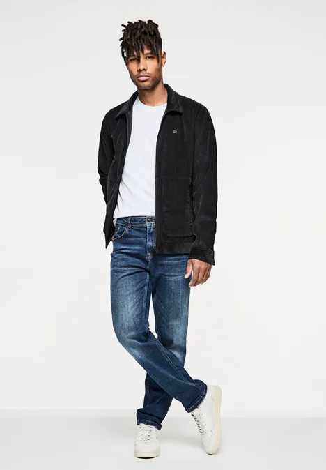 Cord-Overshirt mit Zipper graphite grey