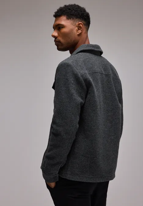 Overshirt in Woll-Optik Black