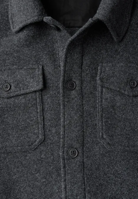 Overshirt in Woll-Optik Black