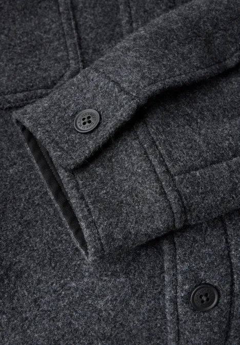 Overshirt in Woll-Optik Black