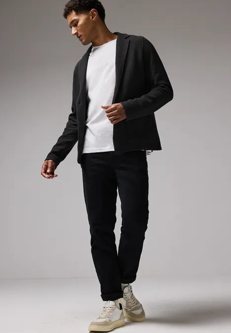 Jas met structuur Black