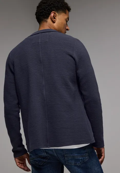 Jas met structuur night blue