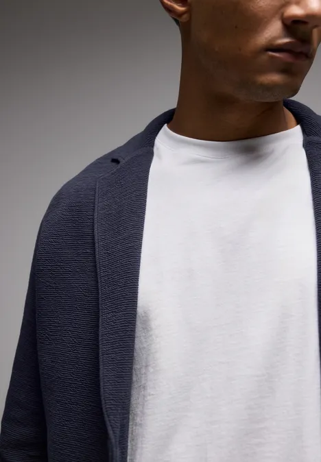 Jas met structuur night blue