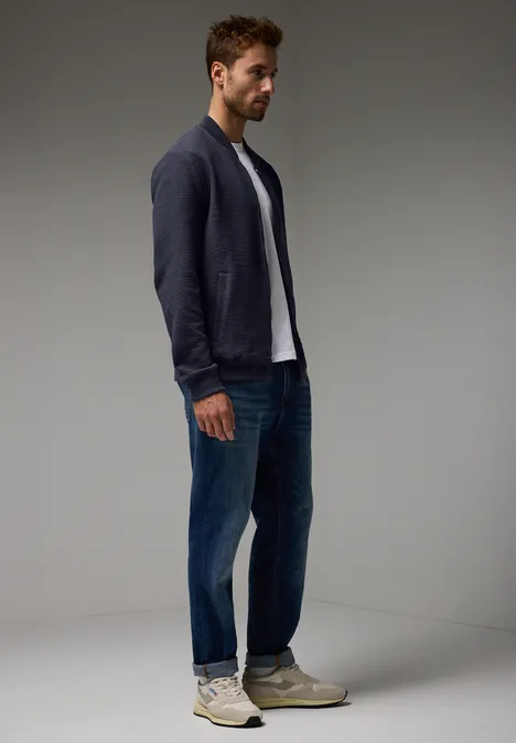 Gestructureerde blouson night blue