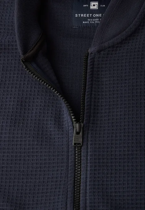 Gestructureerde blouson night blue