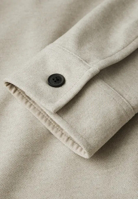 Two Tone Twill Overshirt granite beige