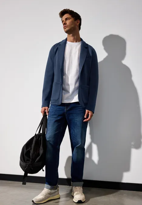 Piquée Scuba-Sakko bold blue