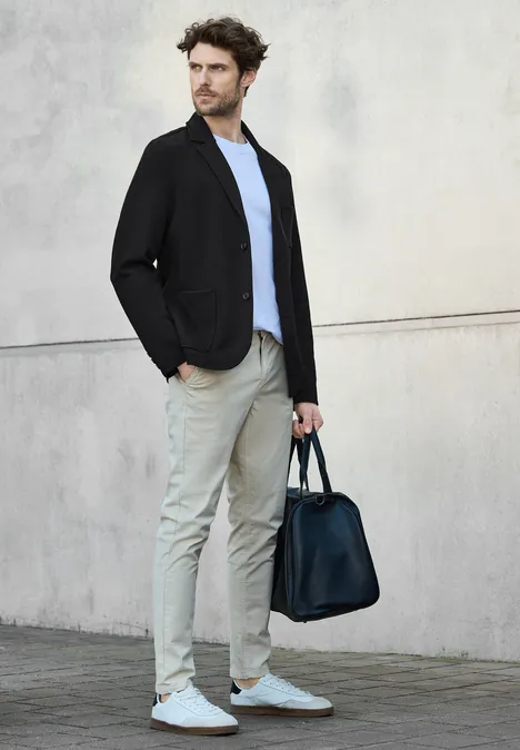 Jas met structuur Black