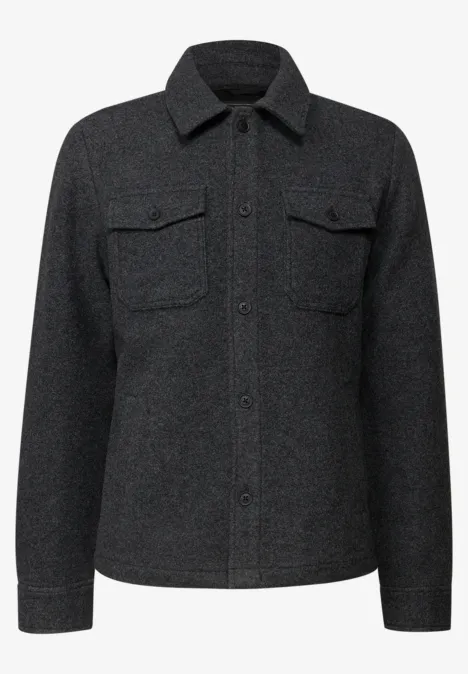 Overshirt mit Wollanteil ash grey melange