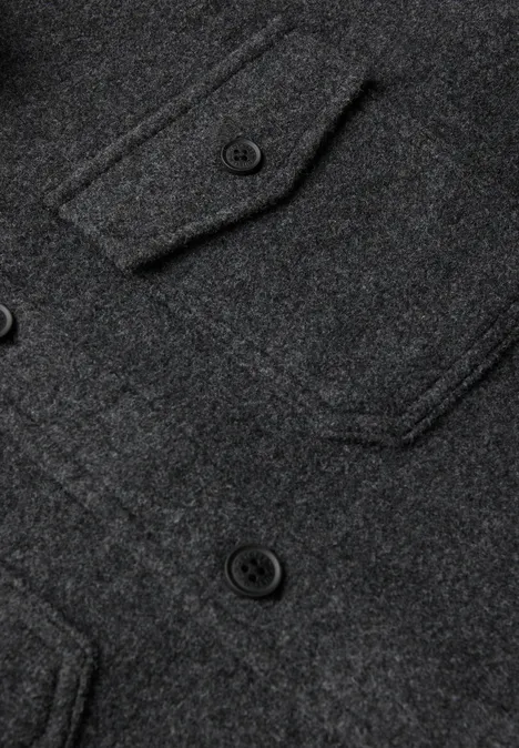 Overshirt mit Wollanteil ash grey melange
