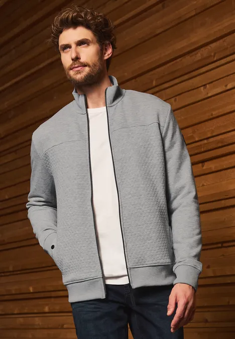 Jacke mit 3D-Struktur warm grey melange