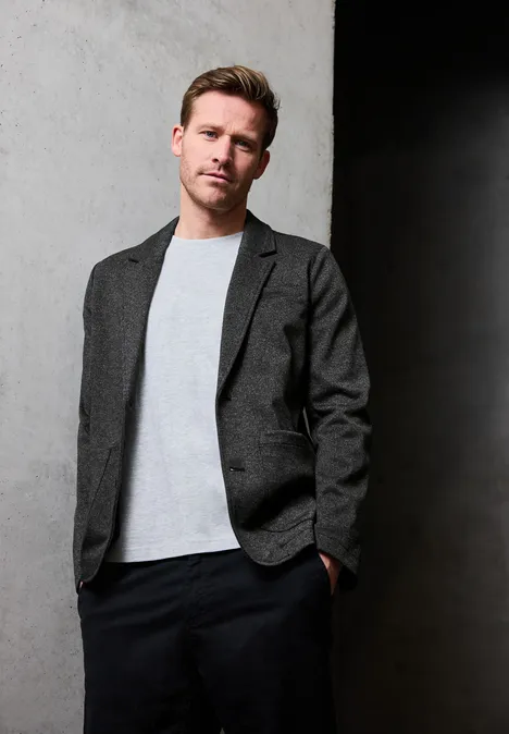 Melange-Look Sakko thunder grey melange