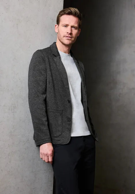Melange-Look Sakko thunder grey melange