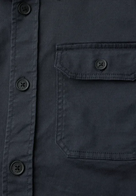 Overshirt farbowany metodą Garment Dye dark ink blue