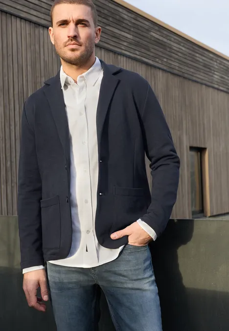 Terry Slub Sakko dark ink blue