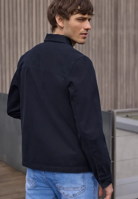 Overshirt im Washed-Look mit Taschen dark ink blue