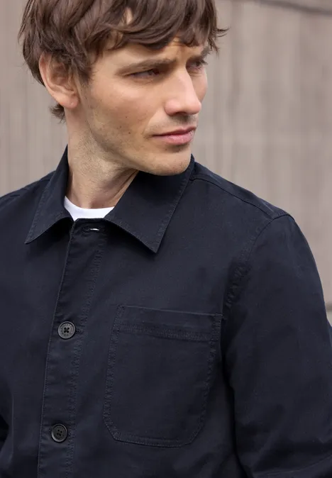 Overshirt im Washed-Look mit Taschen dark ink blue