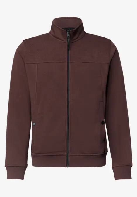Dunkelbraune, leichte Jacke mit Reißverschluss vorne und seitlichen Taschen