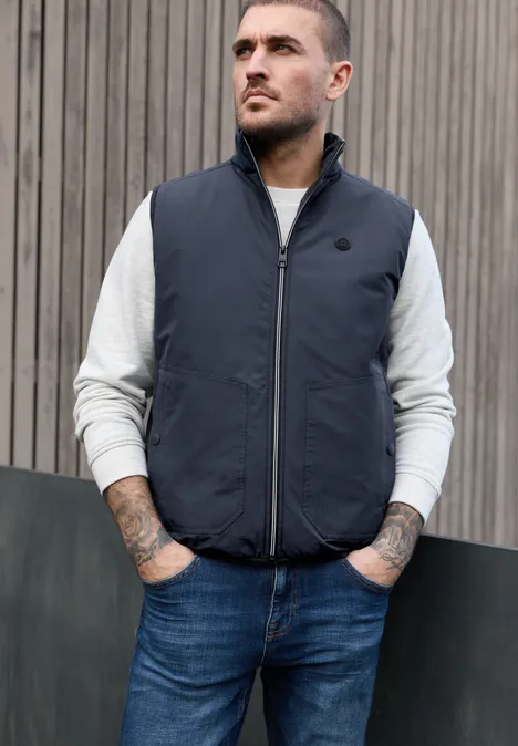Strukturmix Weste summer night blue