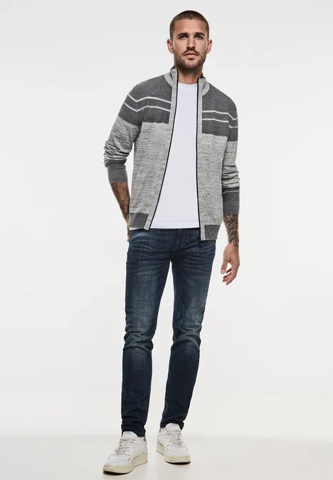 Cardigan à rayures stone grey melange