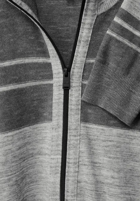Cardigan à rayures stone grey melange