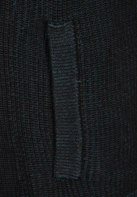 Struktur Cardigan mit Zipper Black