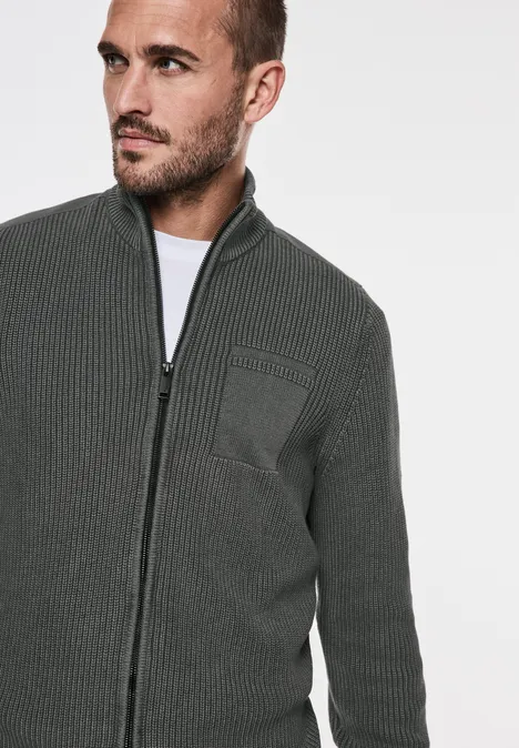 Cardigan avec fermeture éclair light iron grey