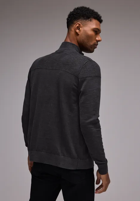 Cardigan zippé faded black