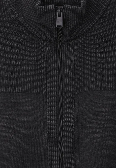 Cardigan zippé faded black