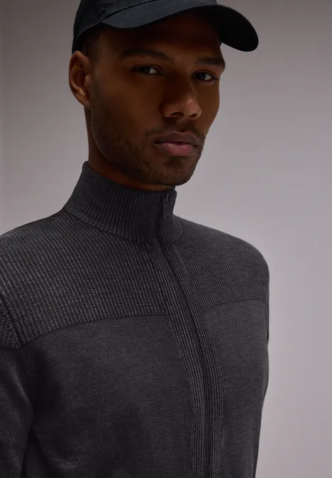 Cardigan zippé faded black