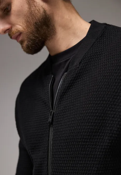 Veste structurée avec fermeture éclair Black