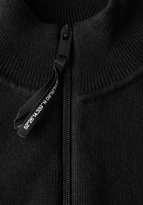 Cardigan à structure côtelée Black