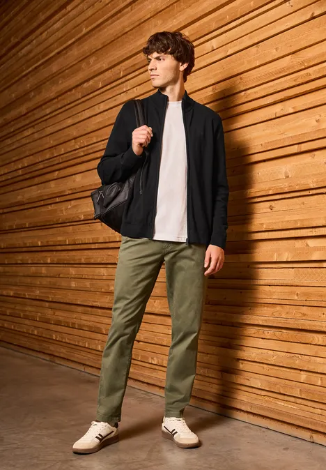 Cardigan basique avec fermeture éclair Black