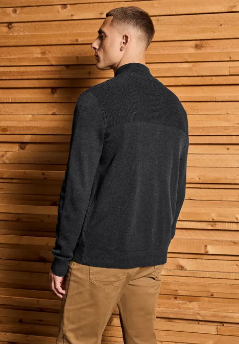 Two-Tone Strukturjacke anthra grey melange